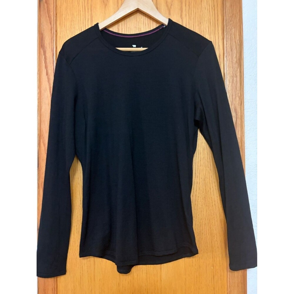 Segments 100% Merino Wool Black Long Sleeve Crew Neck Top Base layer Shirt Med